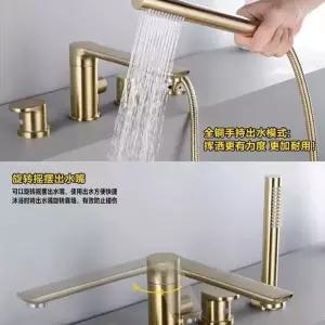 골드 교체 4종 인테리어 수도꼭지 구리 욕조 세트 펜션 온수 수전 부품 실린