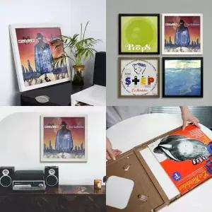 B03F 12 레코드 용 프레임 비닐 레코드 앨범 프레임 디스플레이 수납함 용 프레임이있는 벽걸이