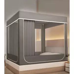 침대 난방텐트 사각 패브릭 퀸 보온 패밀리 실내 원터치 겨울용 텐트