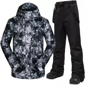 DOOK 스노우 남성 스키 재킷 및 바지 세트 겨울 야외 스포츠용 후드가 달린 방수 방풍 스노보드 의상