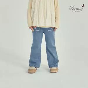 [페리미츠] 초등여아 자수 벨버텀데님팬츠 유아 키즈부츠컷청바지 P2531Q260_CJ