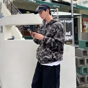 남자 후리스 후드 집업 밀리터리 오버핏 점퍼