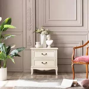 [퍼니프랑] 수입 유럽형 빈티지 엔틱가구 RG 22 로사 미색 거실 침실 협탁