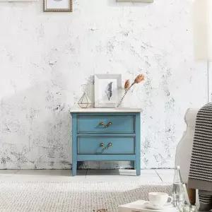 [퍼니프랑] 수입 유럽형 빈티지 엔틱가구 RG 01 모던 블루 거실 침실 협탁