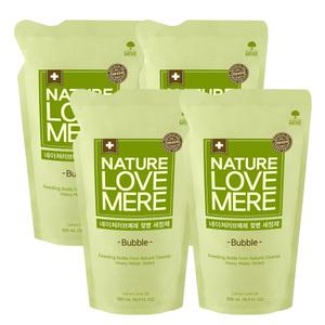네이쳐러브메레 젖병세정제, 거품, 리필, 500ml, 4개
