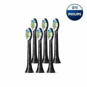 [필립스]PHILIPS 필립스 소닉케어 W 옵티멀 화이트 칫솔모 블랙 6개입 HX6066/91