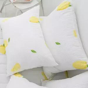 해피니 레몬 여름 간절기 베개커버 50x70cm 화이트 베개솜 별매