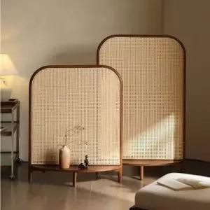 라탄 가림막 스크린 카페 파티션 옷가게 침실 원목 가리개