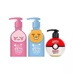 리치 키즈 피규어 펌핑치약 어피치 160g+라이언 160g+포켓몬 펌핑치약 딸기향 250g 각 1개 (총 3개)