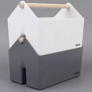 [셀러에이드]원목 손잡이 문구 보관함 책상 정리함 소품 바스켓