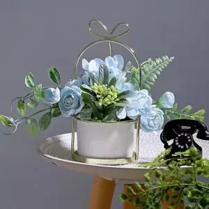 [셀러에이드]라넌큘러스 조화 화분 인테리어 블루