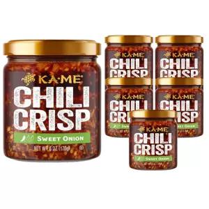 KA-ME 칠리 크리스프 스위트 양파 바삭하고 매콤하며 달콤한 맛의 정통 풍미 미국산 핫소스 제조