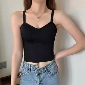 캡내장 골지 브라탑 슬리브리스 나시 이너 쫄티 자켓용