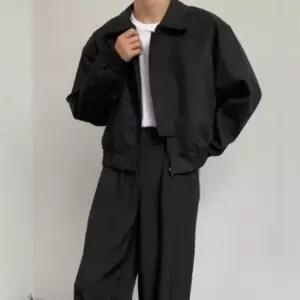 남성 모던 기본 오버사이즈 크롭 간절기 재킷