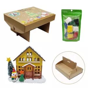 종이상 마스만들기 눈덮인 나무집 이지 겨울만들기 겨울집 선물 반짝반짝