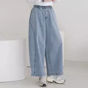 여성 스티치 밴딩 배기 청바지 연청 데님팬츠 -WPN0729- 봄 가을