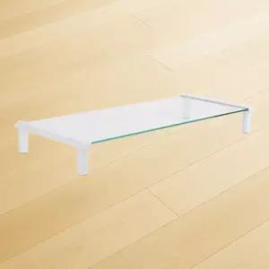 [베스트TOP100]Coms 모니터 지지대 화이트 투명유리 1단 520x210