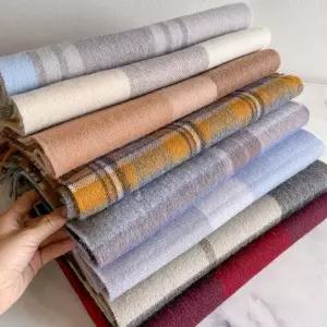 울 따뜻한 담요 스카프 겨울 태슬 숄 타탄 랩 여성 스피닝