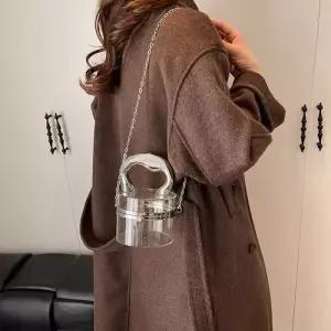 천진반 여성 데일리룩 가방 미니백 미러 버킷 체인 아크릴 숄더 스크럽 KUK5