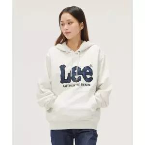 리 LEE빅 트위치 데님 아플리케 후드 티셔츠 라이트 그레이 LE2403HD04LG 330186