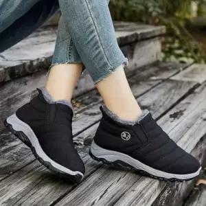 2색 방한 데일리 여성 퍼안감 운동화 겨울 기모 패딩부츠