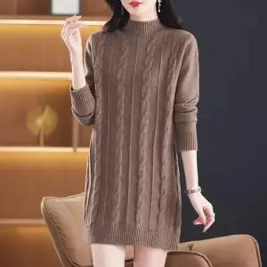 여성용 치마 빨강 니트 하프 추동 이너 반폴라 러블리 꽈배기 가을겨울 도톰한 다올4