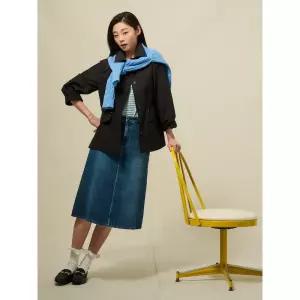 매장정품 빈폴 BEANPOLE LADIES 라이트 미디엄 트렌치 코트 - 블랙 250244