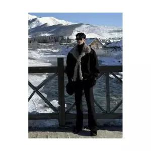 남성패션 항공 점퍼 겨울 좌산 조가죽 털 일체형 코트 패딩 빈티지 스웨이드 도톰 보온 DL4