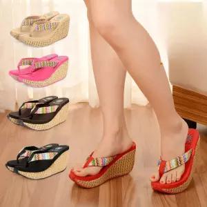 통굽 슬리퍼 여성 키높이 큐빅 키높이웨지 델리 작은발 여름