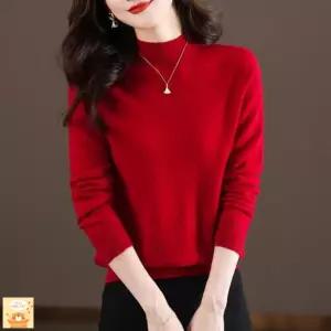 뚜에스틸로 니트 이너 추동 순모 긴팔 여자니트 루즈 반폴라 스웨터 상의 소프트 얇은 ADOR3