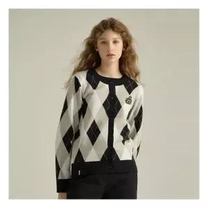 [벤시몽] 여성 디아망 아가일 가디건 프렌치블랙 3129545