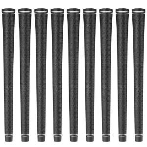 Karma Revolution 360 골프 그립, 남성용 블랙 표준 사이즈 9피스 골프 그립 세트, 정렬 그립 없음, 샤프트