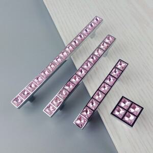 반짝 이는 진짜 핑크 크리스탈 유리 다이아몬드 손잡이 가구 서랍 테이블 옷장 주방 캐비닛 찬장 드레서