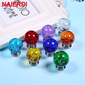 NAIERDI-30mm 크리스탈 버블 볼 가구 손잡이, 주방 찬장 문 당기는 서랍 캐비닛 옷장