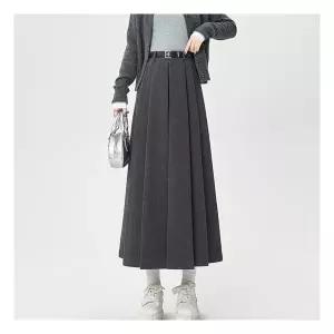 예쎄 소프트 모직 기모 플리츠 롱스커트(S4WSK006A)