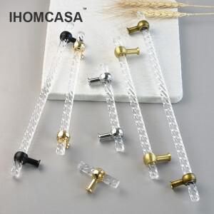 IHOMCASA-주방 캐비닛 당김 신발, 찬장, 서랍 손잡이, 드레서, 문 가구 부속품, 아크릴 크리스털, 다양한