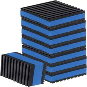 ucell 8pcs 세탁기용 방진 패드 2인치 78인치 EVA 센터 패드가 있는 방음 리브 고무 매트 블랙블루