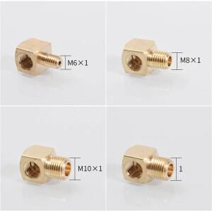 M6/8/10 1/8 1/4 3/8 인치 BSPP 암/수 황동 90도 엘보 배관 어댑터 윤활-튜브 블록