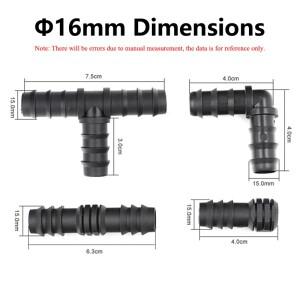 2~ 50pcs 파고다 워터 커넥터 플라스틱 16/20/25mm PE 파이프 튜브 호스 피팅 정원 마이크로 드립 관개 액