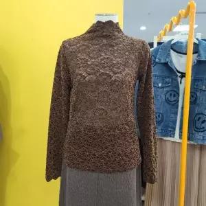 [하프클럽/] DP01 벨벳망사블라우스 L254BBLA53