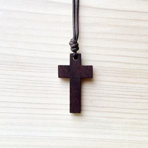 브라운 나무십자가 목걸이 /선교/아웃리치/성경학교/교회학교/세례식