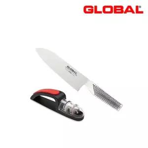 글로벌 셰프나이프1P+ 핸드칼갈이1P/GLOBAL G-46220BR