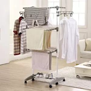 보송이 올스텐 이동접이식 빨래건조대 미니4단 특대6단 원룸 기숙사 실내건조 이불봉