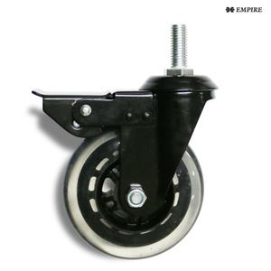 [엠파이어] 우레탄 인라인바퀴 무소음 4인치 볼트브레이크 캐스터 D11BM12BK