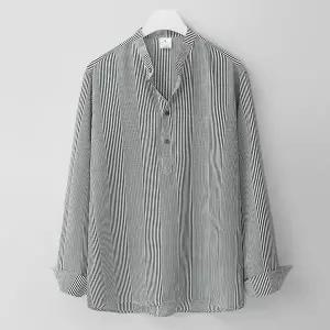[엠엔씨][MNC] 댄디한 줄지 헨리넥셔츠 (MDLS261MS)