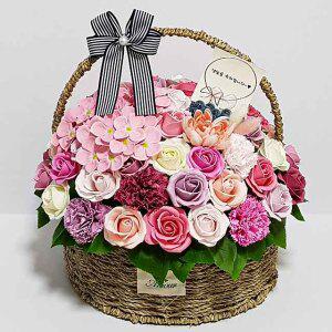 비누꽃바구니 꽃바구니 60송이 육순선물 환갑선물 부모님생신 부모님결혼기념일