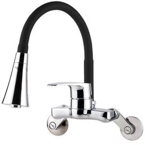 국산 주방 싱크대 벽 코브라 블랙 트럼펫 헤드 수전