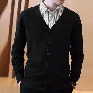 남성 니트 브이넥 가디건 가을 신상 봄 정장 자켓 남자 심플 기본