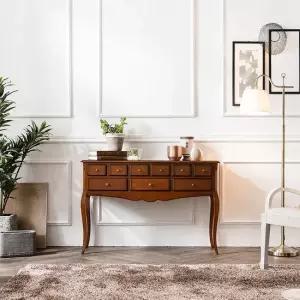 [퍼니프랑] 수입 유럽형 빈티지 엔틱가구 TR 13 9D 우드 컬러 화장대 콘솔