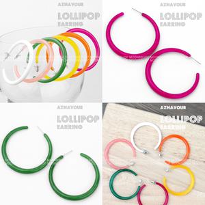19컬러 아즈나브르 컬러링귀걸이 2cm 3cm 5cm 6.5cm 여름 빅링 큰링 미니링 작은링 심플 빨간 블랙링 레드